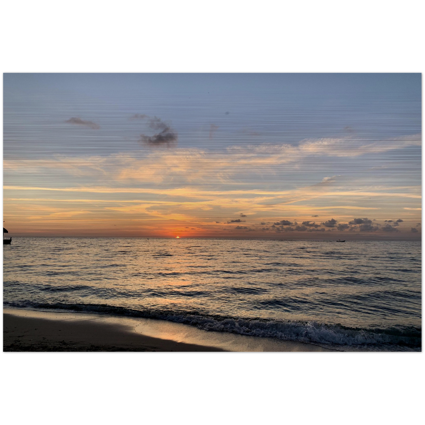 Sunset Over The Ocean Brushed Aluminum Print