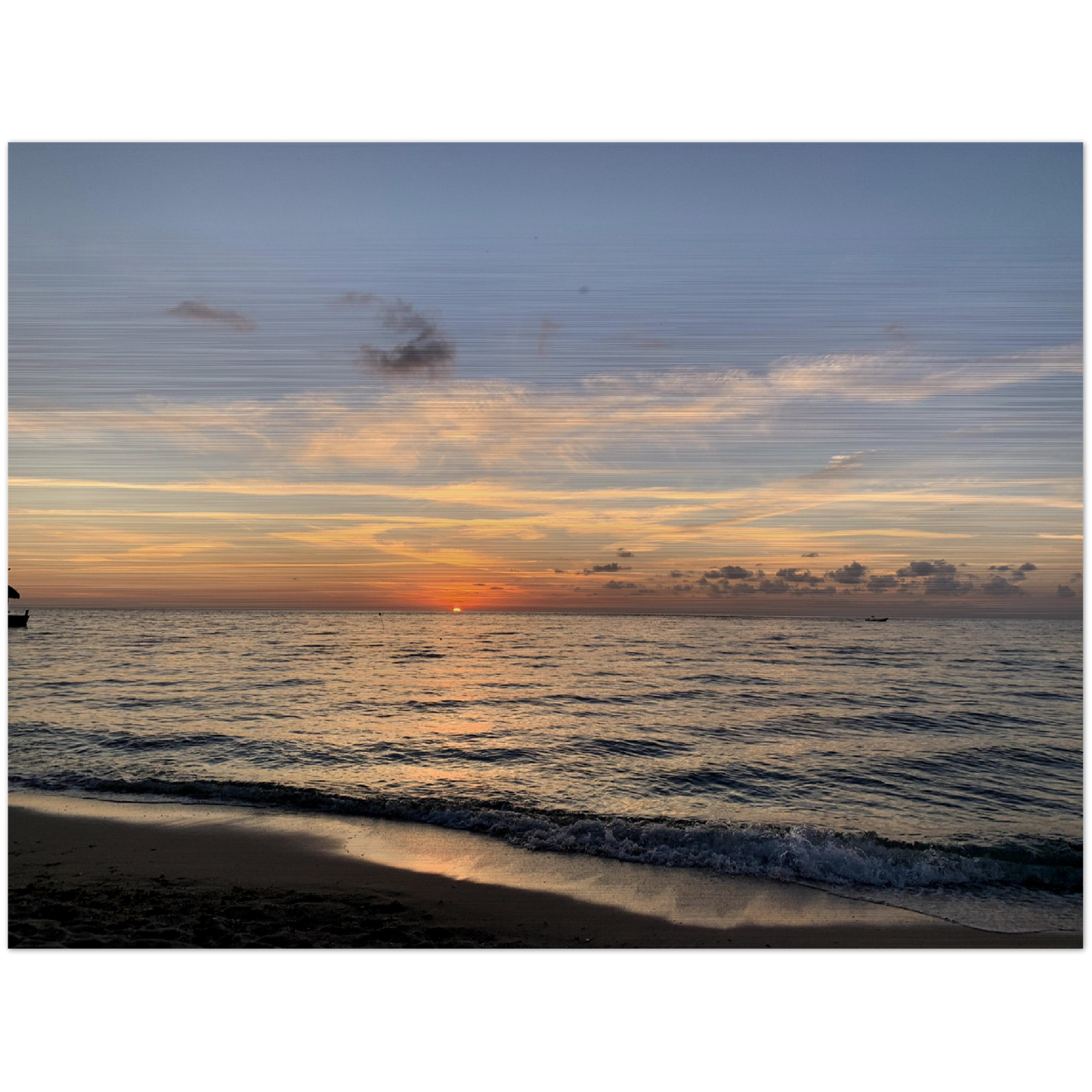 Sunset Over The Ocean Brushed Aluminum Print