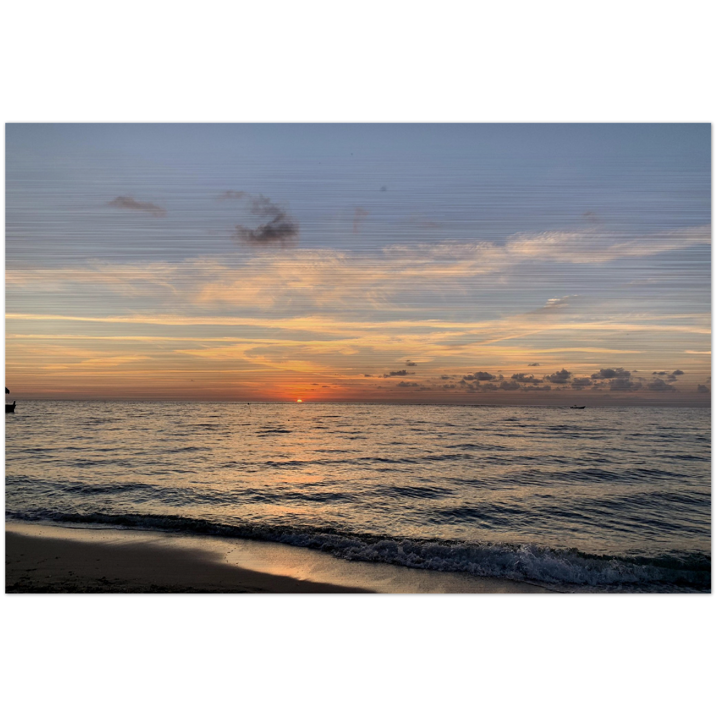 Sunset Over The Ocean Brushed Aluminum Print