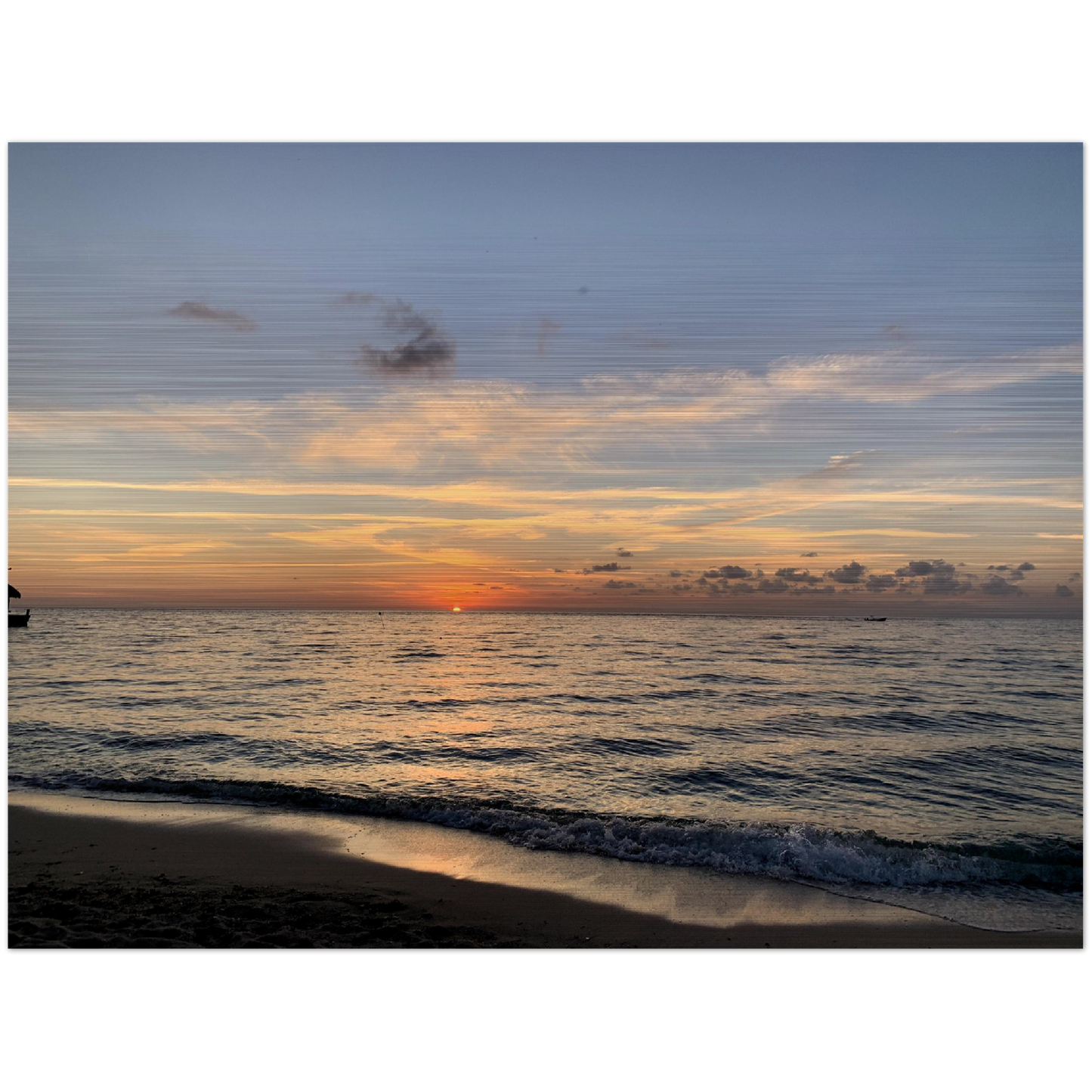 Sunset Over The Ocean Brushed Aluminum Print