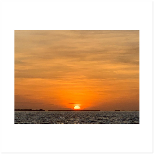 Sunset Over The Ocean Aluminum Print