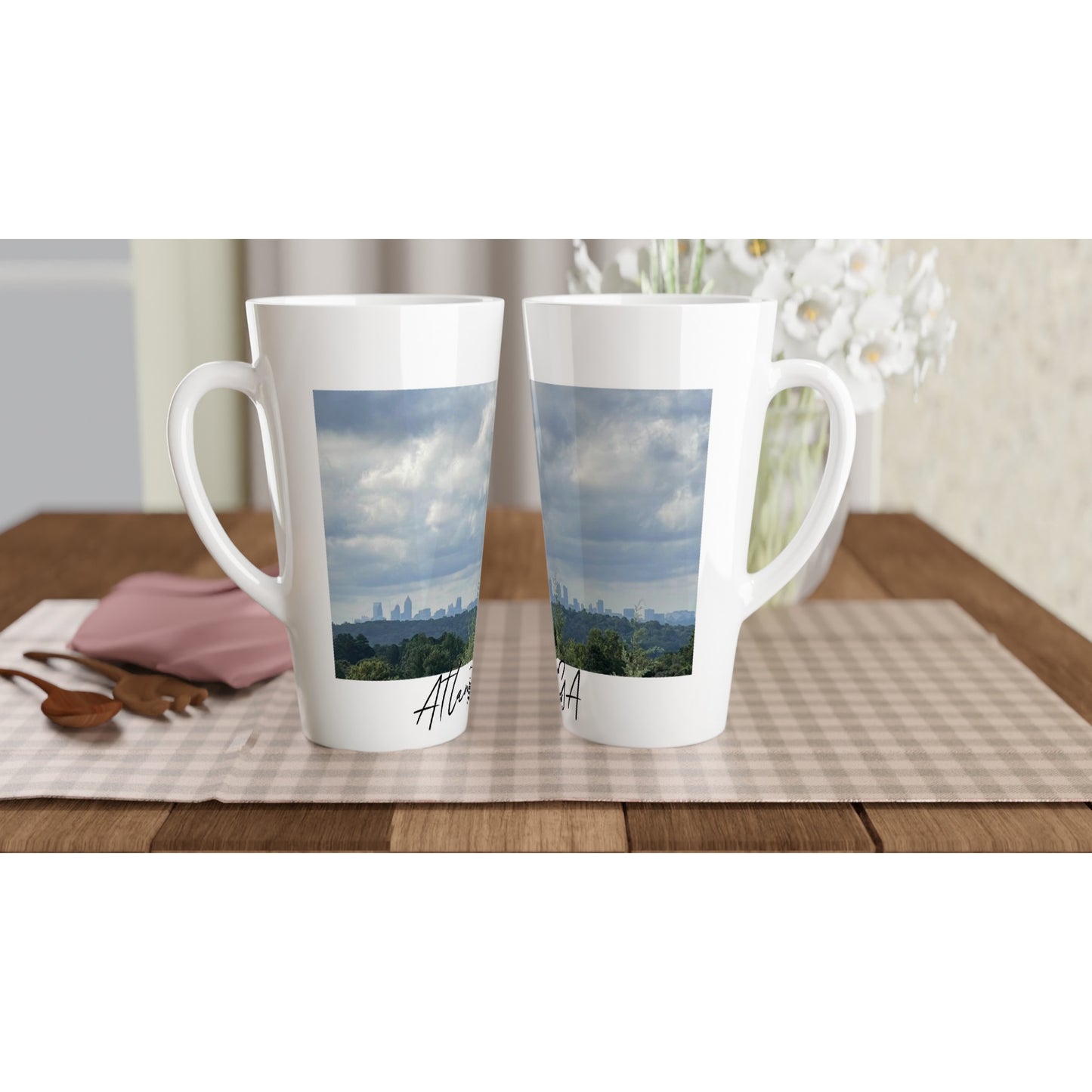 Atlanta Skyline White Latte 17oz Ceramic Mug